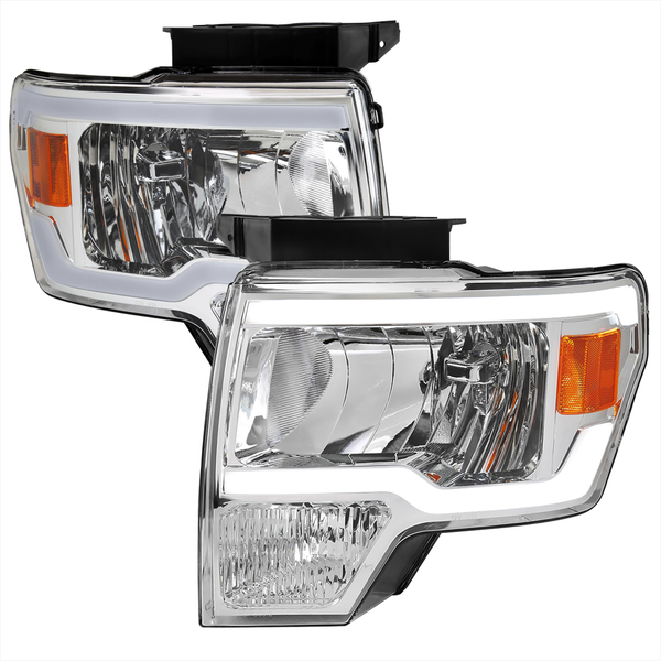 Spec-D Tuning 09-14 Ford F150 Led Bar Headlight 2LH-F15009-G3-GO